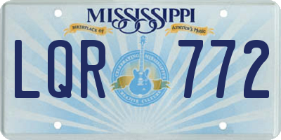 MS license plate LQR772