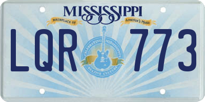 MS license plate LQR773