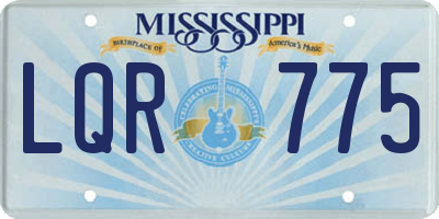 MS license plate LQR775