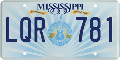 MS license plate LQR781