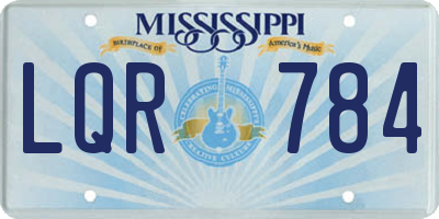MS license plate LQR784