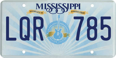 MS license plate LQR785