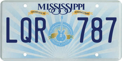MS license plate LQR787