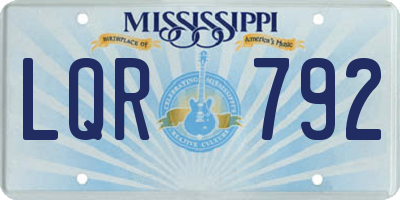 MS license plate LQR792