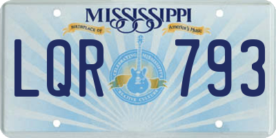 MS license plate LQR793