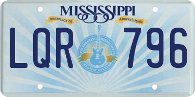 MS license plate LQR796