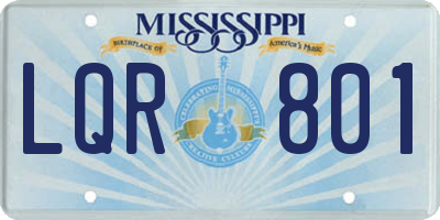MS license plate LQR801