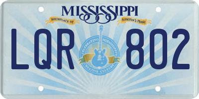 MS license plate LQR802