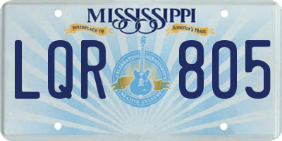 MS license plate LQR805
