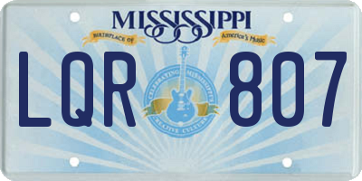 MS license plate LQR807
