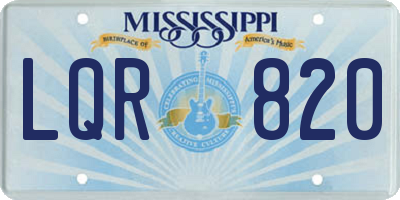 MS license plate LQR820