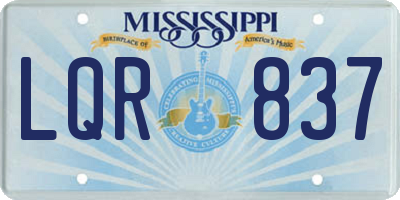MS license plate LQR837