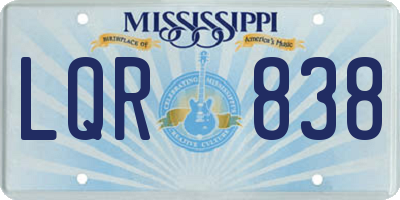 MS license plate LQR838