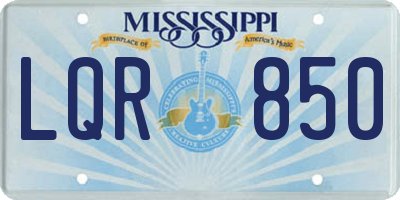 MS license plate LQR850