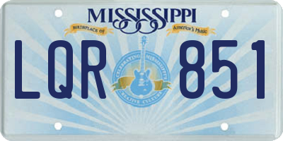 MS license plate LQR851