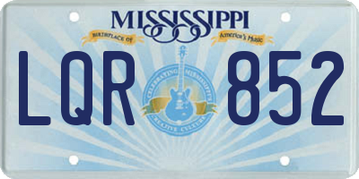 MS license plate LQR852