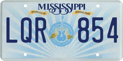 MS license plate LQR854