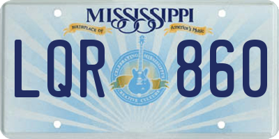 MS license plate LQR860