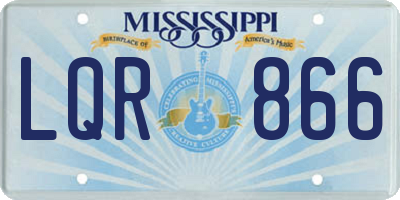MS license plate LQR866