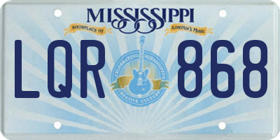 MS license plate LQR868