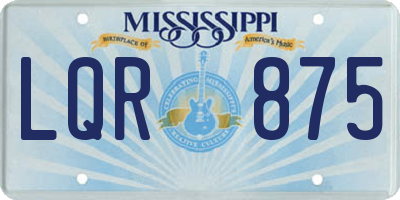 MS license plate LQR875
