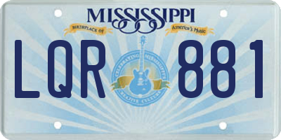 MS license plate LQR881
