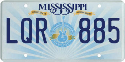 MS license plate LQR885
