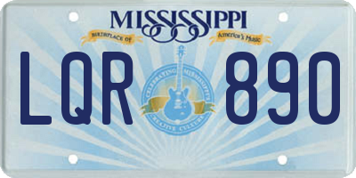 MS license plate LQR890