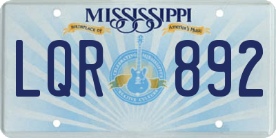 MS license plate LQR892
