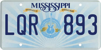 MS license plate LQR893