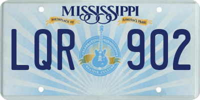 MS license plate LQR902