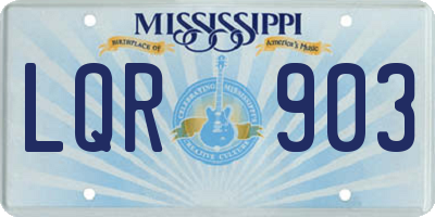 MS license plate LQR903