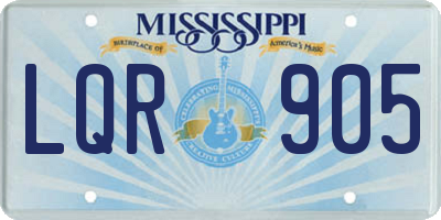 MS license plate LQR905