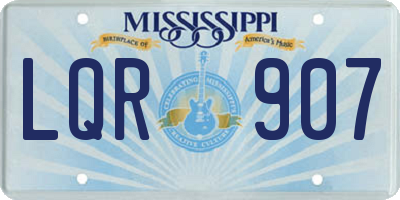 MS license plate LQR907