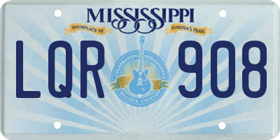 MS license plate LQR908