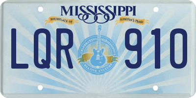 MS license plate LQR910