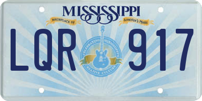 MS license plate LQR917