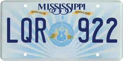 MS license plate LQR922