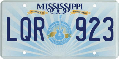 MS license plate LQR923