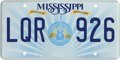 MS license plate LQR926
