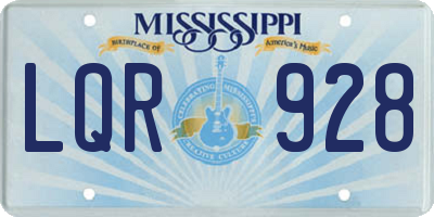 MS license plate LQR928