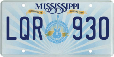 MS license plate LQR930