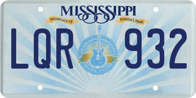 MS license plate LQR932