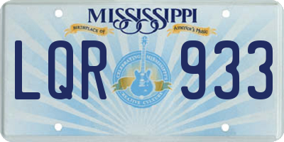 MS license plate LQR933