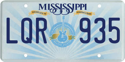 MS license plate LQR935