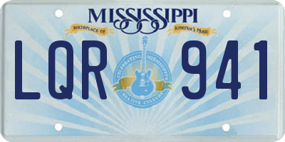 MS license plate LQR941