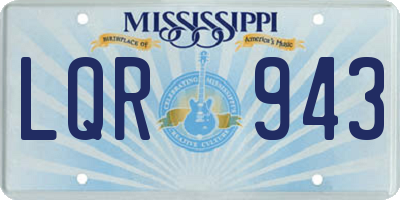 MS license plate LQR943