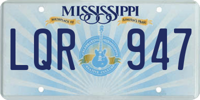 MS license plate LQR947