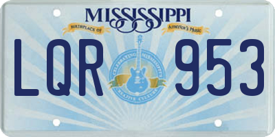 MS license plate LQR953