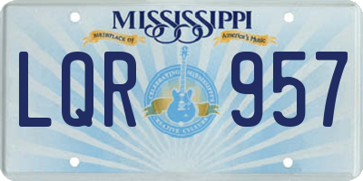 MS license plate LQR957